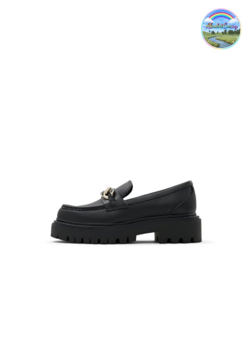 Synthetic Loafers Slip-On Platform Heel Square Toe Casual